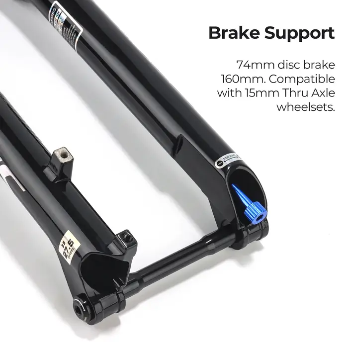Fourche de vélo à suspension à huile pneumatique de voyage