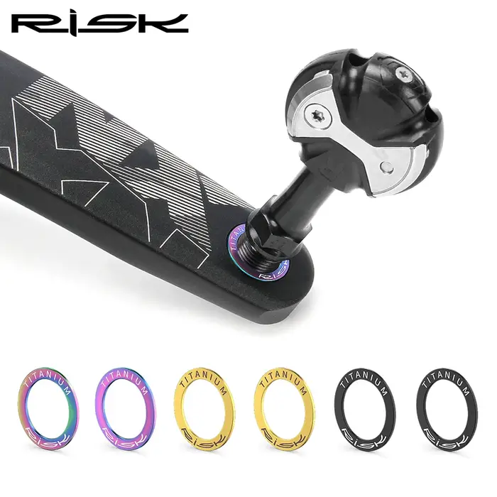 Entretoises de pédale autobloquante RISK RT110 en alliage d'aluminium pour VTT protection manivelle et réduction de bruit pour vélo de montagne
