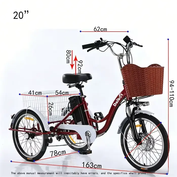 Tricycle électrique adulte à 3 roues