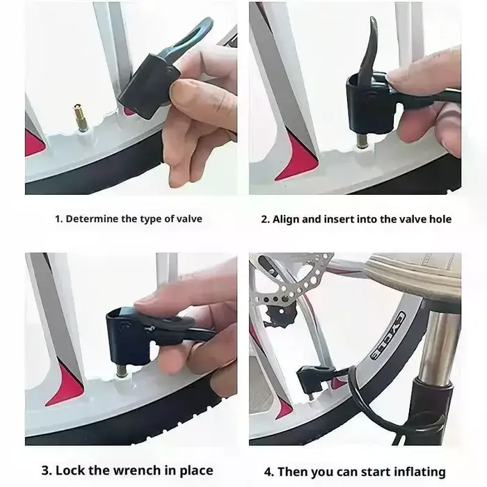 Pompe de gonflage multifonctionnelle à pédale pliante, facile à transporter, Portable, en alliage d'aluminium, pour vélo et moto