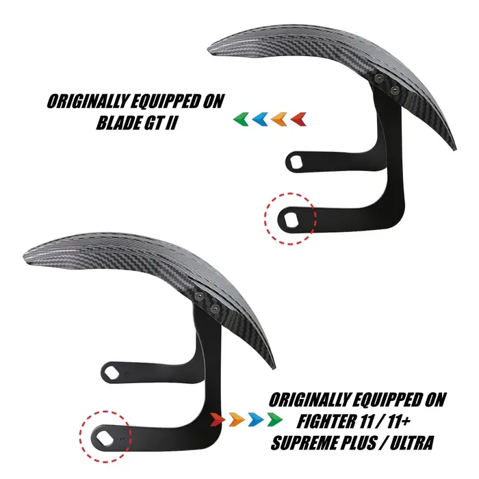 Garde-boue d'origine TEVERUN de 11 pouces pour trottinette électrique FIGHTER 11 11+ SUPREME PLUS ULTRA BLADE GT II
