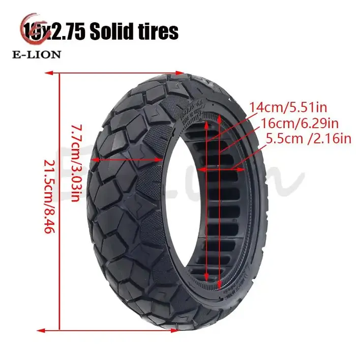 Pneu plein 10x2.75-6.5 pour trottinettes électriques – Ne nécessite pas de gonflage