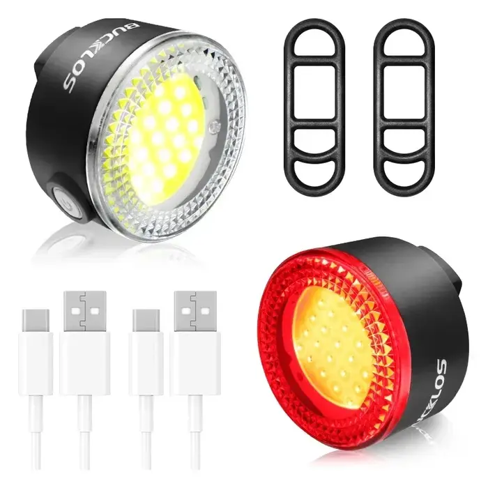 BUCKLOS feux de cyclisme COB phare de vélo feu arrière LED