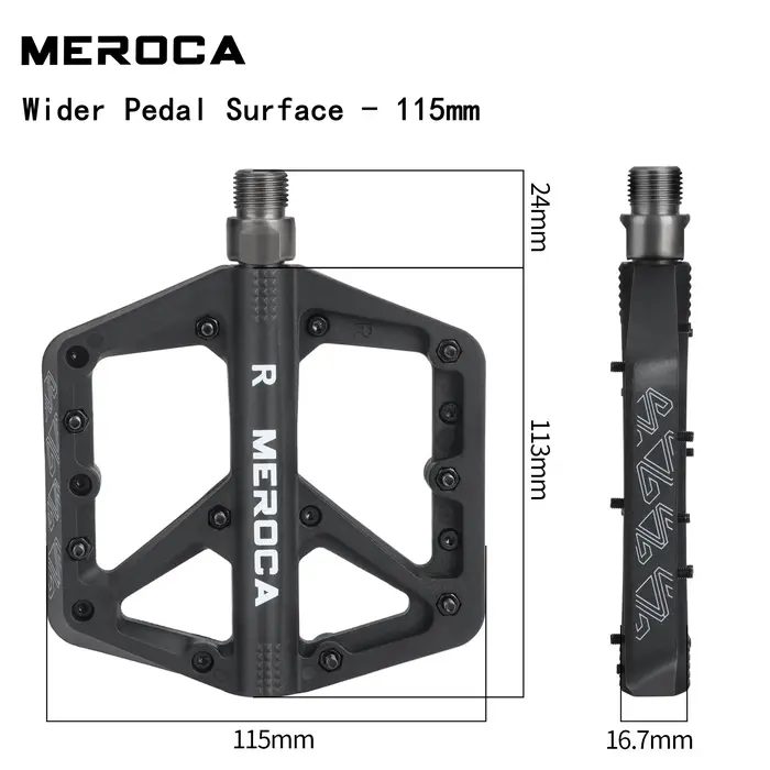 MEROCA pédales de vélo anti-dérapant haute résistance pédale en Nylon élargi grand roulement lisse conception Durable pour VTT
