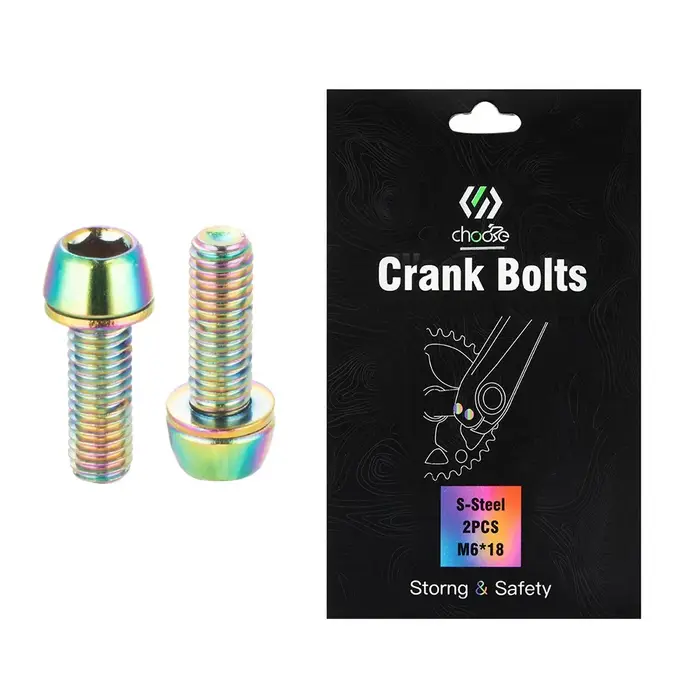 Boulons de manivelle de vélo M6x18mm avec joint, boulons de fixation de bras de pédalier, vis de manivelle de vélo de route vtt, vis de vélo ultralégères en acier