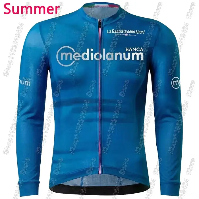 Maillot de cyclisme Tour de l'Italie Rose 2026 Manches longues Bleu Giro-Violet Vêtements de vélo de route Hauts