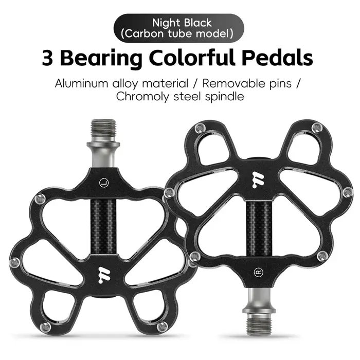 Pédales de vélo WEST BIKING, forme de papillon, creuses, légères, colorées, en fibre de carbone, 3 r
