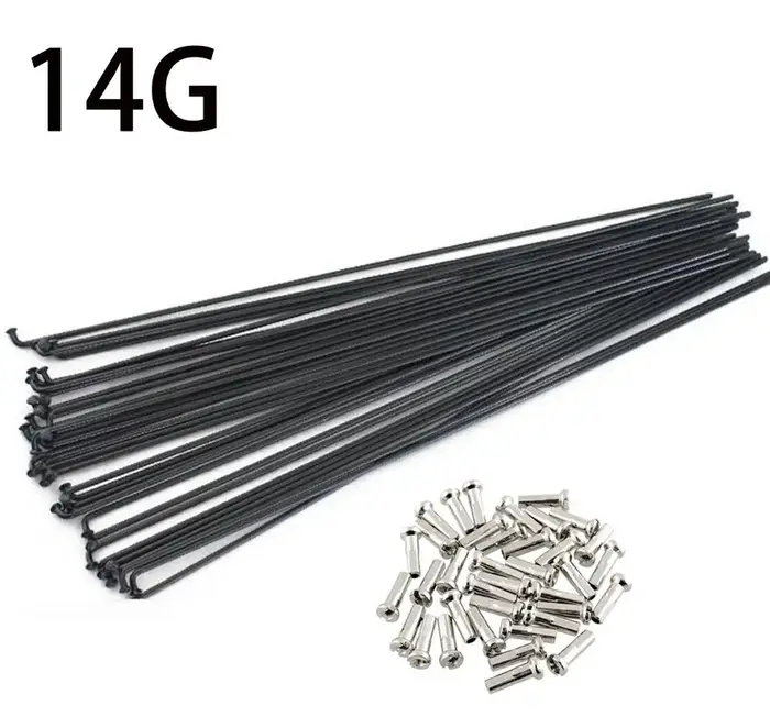 Rayons de roue de vélo en acier, 36 pièces, 14G J Bend, 253mm-294mm