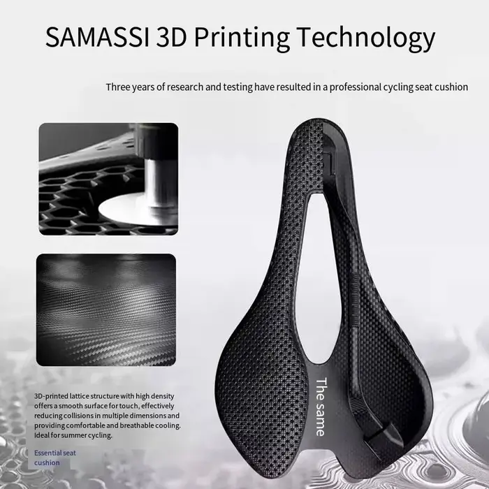Selle SAMASSI imprimée en 3D pour vélo de route et VTT