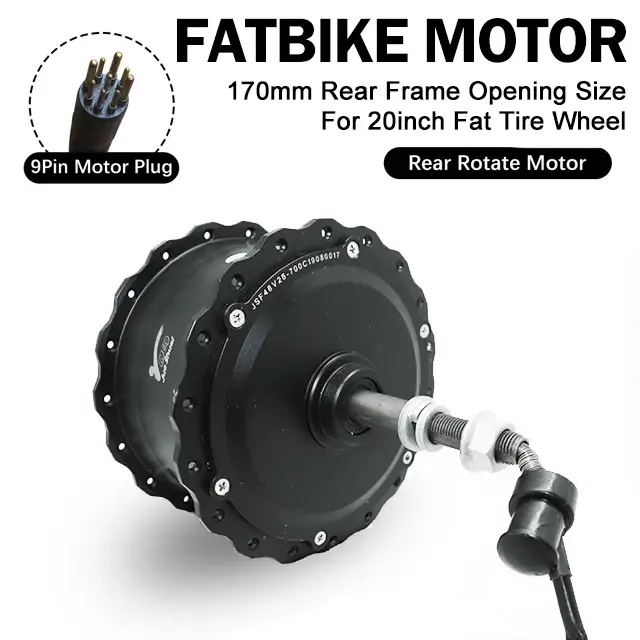 Gros moteur 48V 1000W moteur de roue libre arrière à engrenage sans brosse pour gros vélo électrique