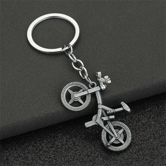 Porte-clés de vélo de Simulation Vintage unisexe, Mini porte-clés en forme de vélo en métal pour les