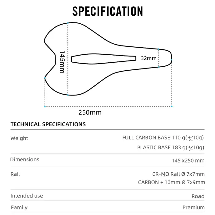 RYET-Selle de vélo super légère entièrement en carbone, siège de vélo de course, siège de vélo de ro