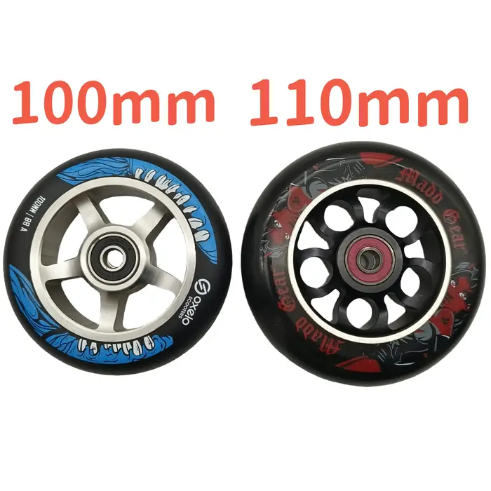 Roue de Scooter Cascadeur avec Roulement, 100mm, 110mm, 100x24mm, 2 Roues/Lot