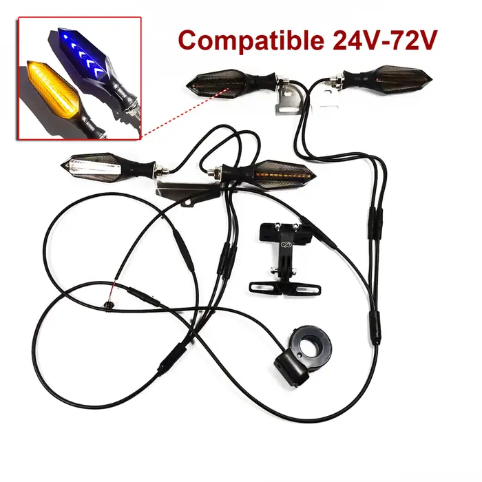Ebike vélo électrique 36V 48V 52V 72V ensemble de feux de direction Kit interrupteur tour gauche droite