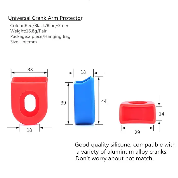Couvercle de protection de bras de manivelle de vélo en Silicone, 2 pièces, capuchons de protection 