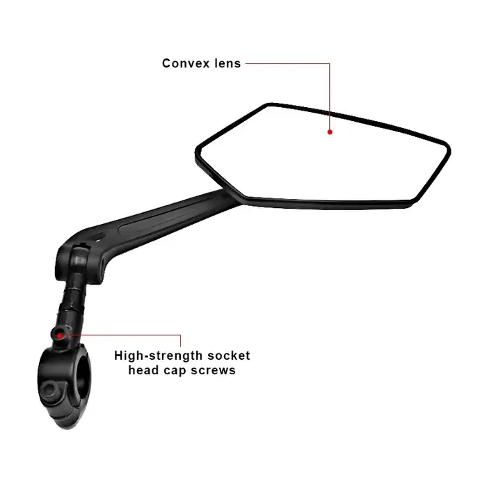 Rétroviseur de vélo : Miroir réglable pour guidon gauche/droite