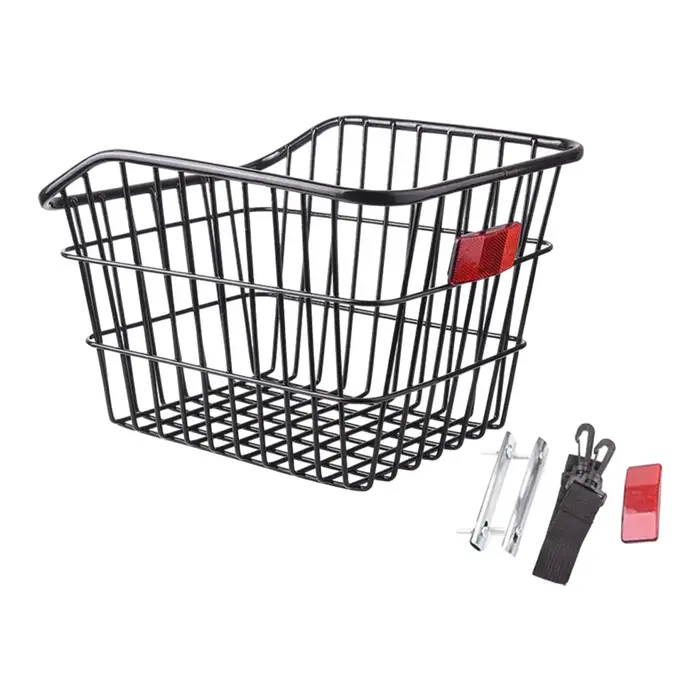 Panier de rangement arrière pour vélo en métal sans couvercle
