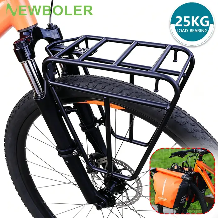 Porte-bagages pour VTT en acier robuste haute capacité 25kg avec protection anti-usure pour transport d'outils et sacs lors de trajets quotidiens ou longues randonnées