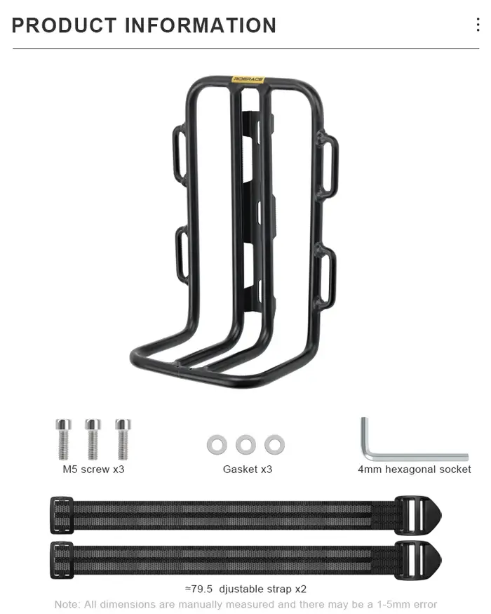 Étagère de fourche avant de vélo en alliage d'aluminium