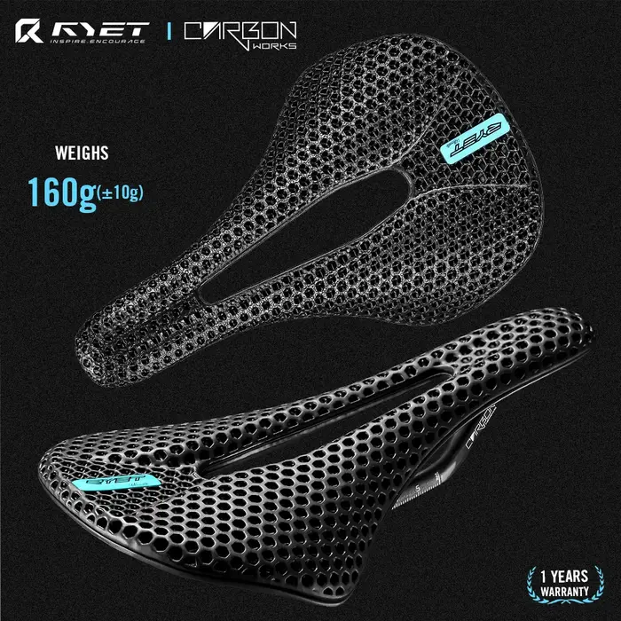 RYET 3D imprimé vélo selle en carbone 140mm 142mm Super léger route vtt course EVA selles