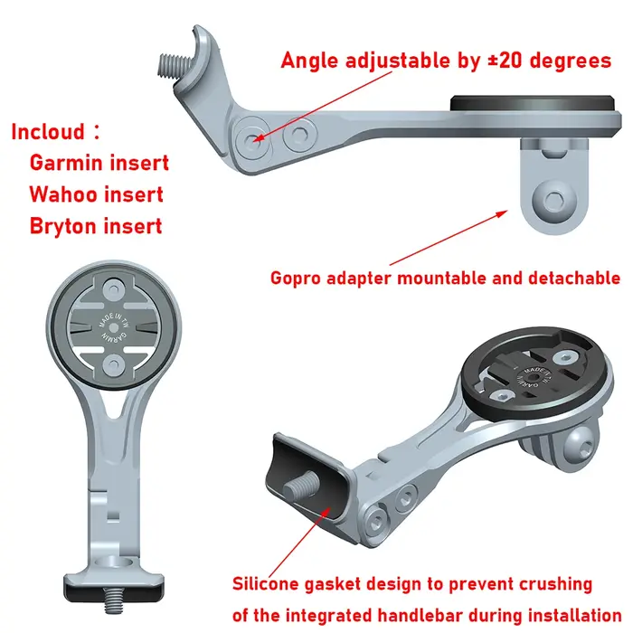 Guidon intégré Madone pour appareil photo GoPro, support de montage rapide, lumière de sauna, ChlorM
