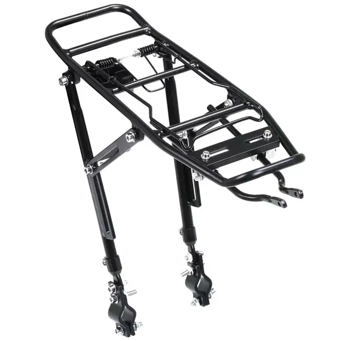 1PC alliage arrière porte-vélo sac de transport bagages Cycle VTT noir