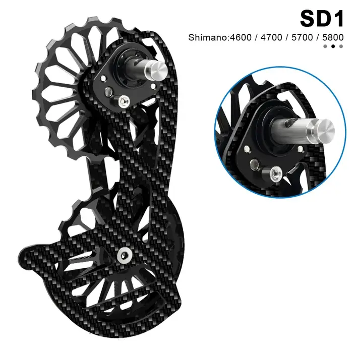 Dérailleur arrière de vélo en Fiber de carbone et céramique, roue de guidage de poulie 13T 17T pour 