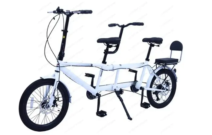 Vélo double pliable à vitesses variables pour parents et enfants