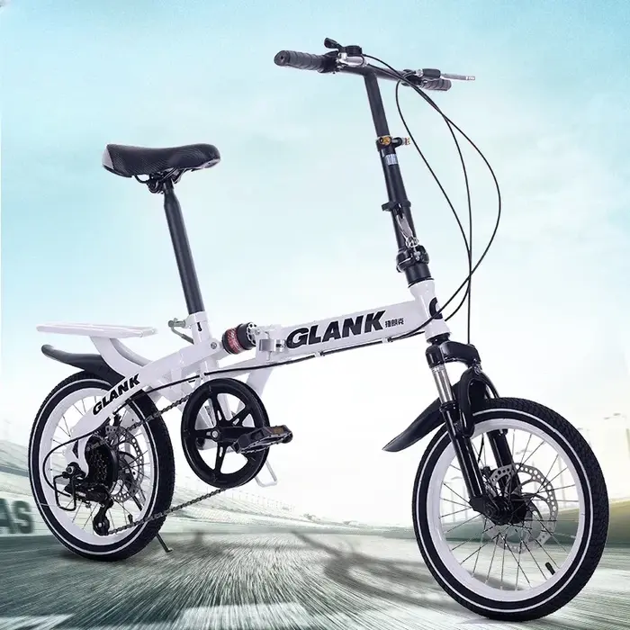 Vélo utilitaire pour adulte et enfant cadre en acier robuste avec suspension bidirectionnelle et freins à disque pour mobilité urbaine confortables
