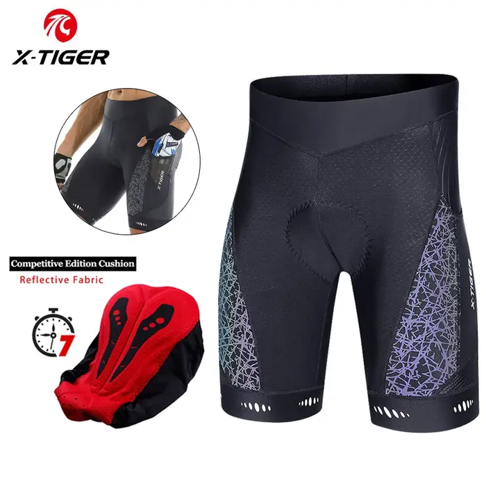 X-TIGER Cyclisme Shorts Hommes VTT Respirant Rembourré Vélo Collants TriDuvet Homme Vêtements De Ple