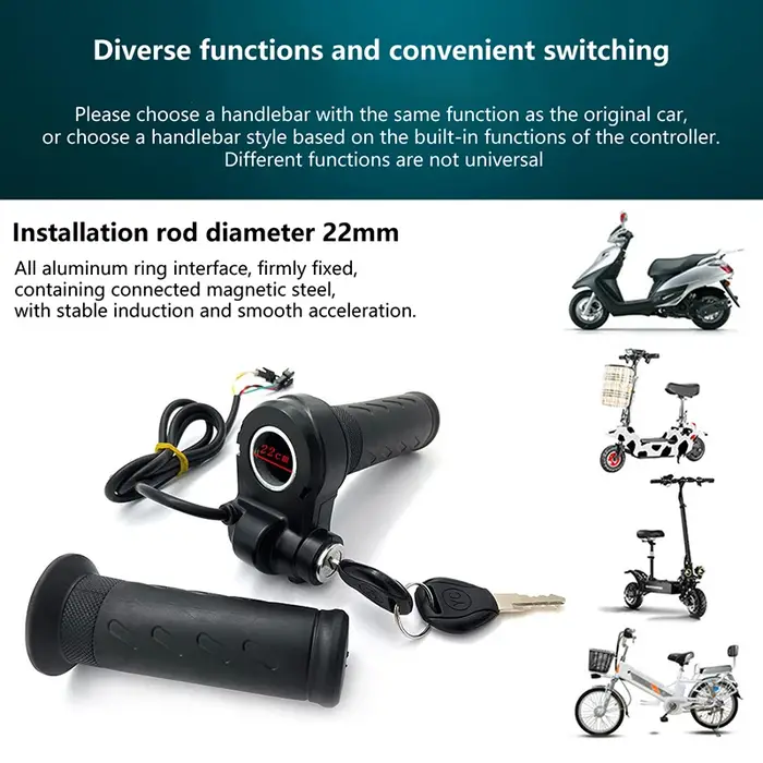 Nouvelle poignée d'accélérateur à torsion complète pour vélo électrique Ridstar Q20/Q20Lite/Q20Pro/H20/H26Pro/H20 Pro