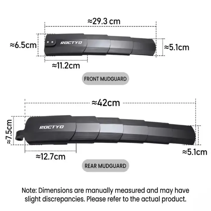 Garde-boue de vélo en matériau imperméable, design rétractable, mécanisme de pliage, garde-boue pliable universel pour vélo.