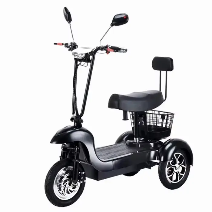 Trottinette électrique 12 pouces, 3 roues, 2 sièges, 500W, 48V, 35 km/h, pour adultes et femmes, ave