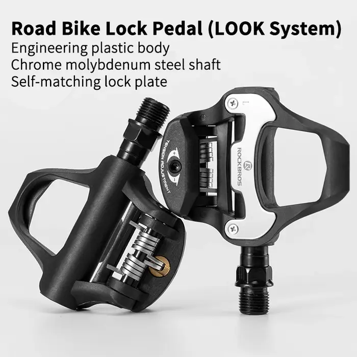 ROCKBROS – pédales autobloquantes pour vélo de route, alliage d'aluminium 9/16, 2 roulements scellés