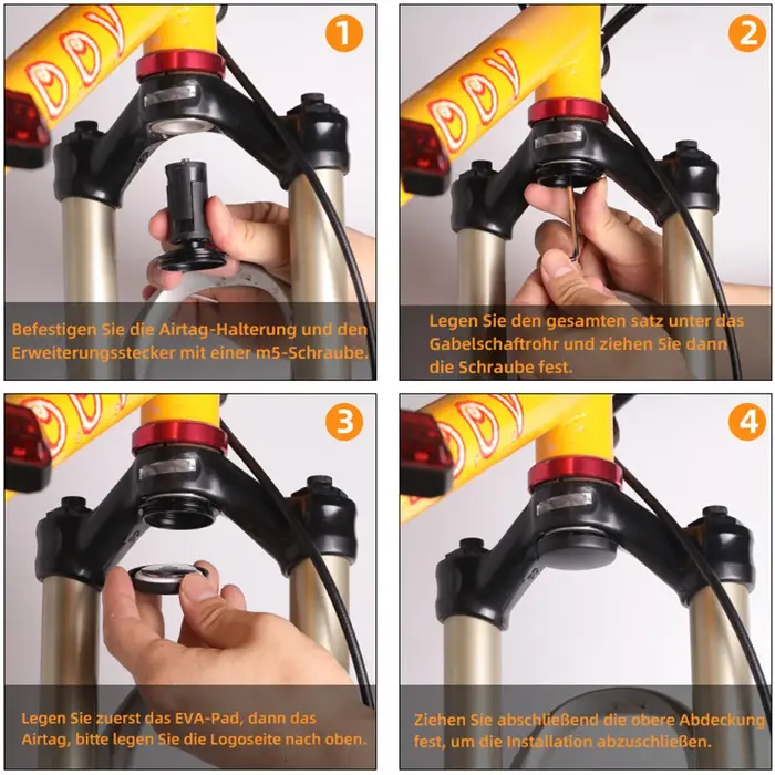 1 ensemble de support de traceur GPS pour fourche avant de vélo/Support de Tube inférieur
