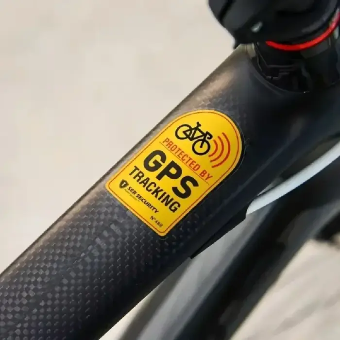 1 ensemble d'autocollants d'avertissement antivol pour vélo - Suivi GPS