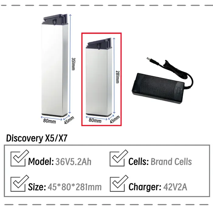 JupiterBike Discovery X5 X7 36V 48V 10. Batterie 4Ah 12.5Ah 6.8Ah 14Ah 15Ah 17.5Ah 7Ah pour vélo éle
