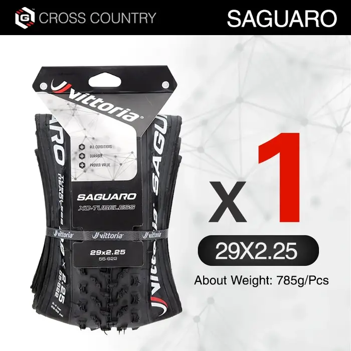 Pneu VTT Tubeless Original Vittoria Saguaro 29 pouces 60TPI Graphene 2.0 29x2.25 Anti-crevaison Plia