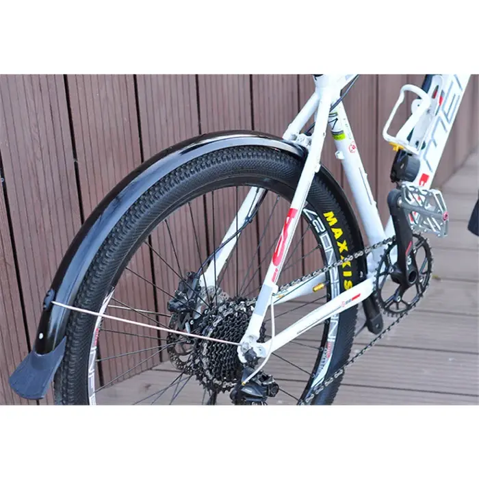 Set de garde-boue avant et arrière en aluminium et plastique technique pour vélo de route VTT et vélo pliant 700C 26 27.5 29 pouces avec double renfort et support réglable