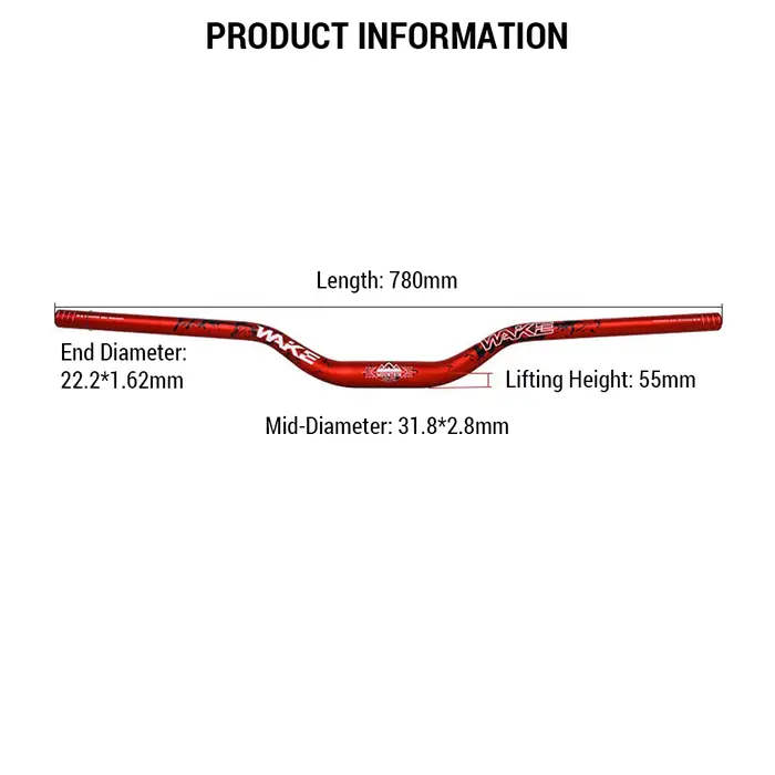 Wake 31.8MM VTT guidon en alliage d'aluminium vélo Riser