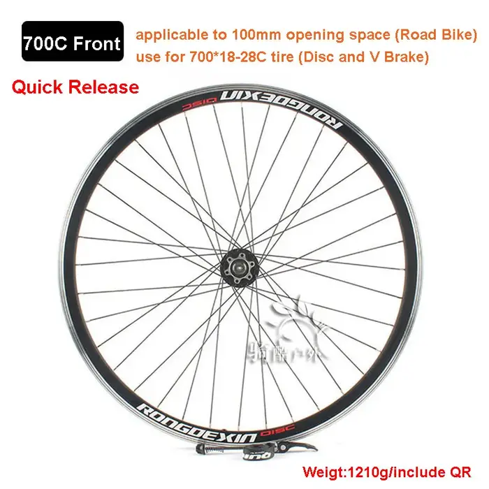 Paire de roues de vélo Cruiser Tour, jante à double pont, disque de roue avant, frein en V, roues ar