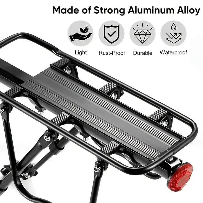 Porte-bagages arrière réglable en alliage d'aluminium pour vélo de route de montagne de 26 à 29 pouces