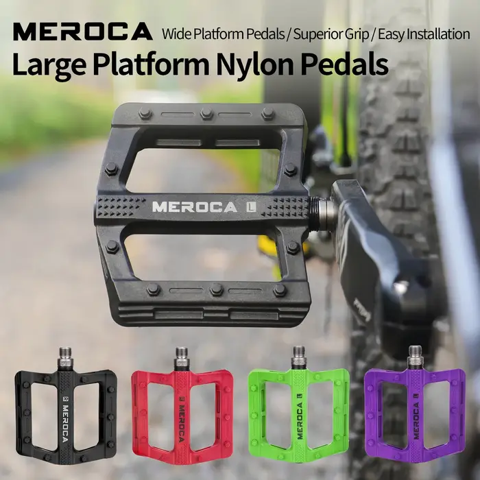 MEROCA pédale de vélo en Fiber de Nylon pédales de VTT antidérapantes élargies