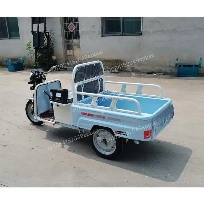 Tricycle électrique pliable 600W, véhicule de transport multifonctionnel miniature pour adultes, pour le transport de marchandises