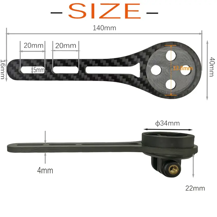 Support de compteur de vélo en fibre de carbone