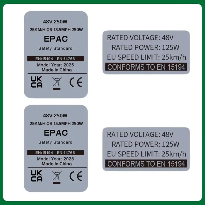 Autocollants de kit de modification de vélo électrique, étiquette de vélo électrique 36V 48V 250W, C