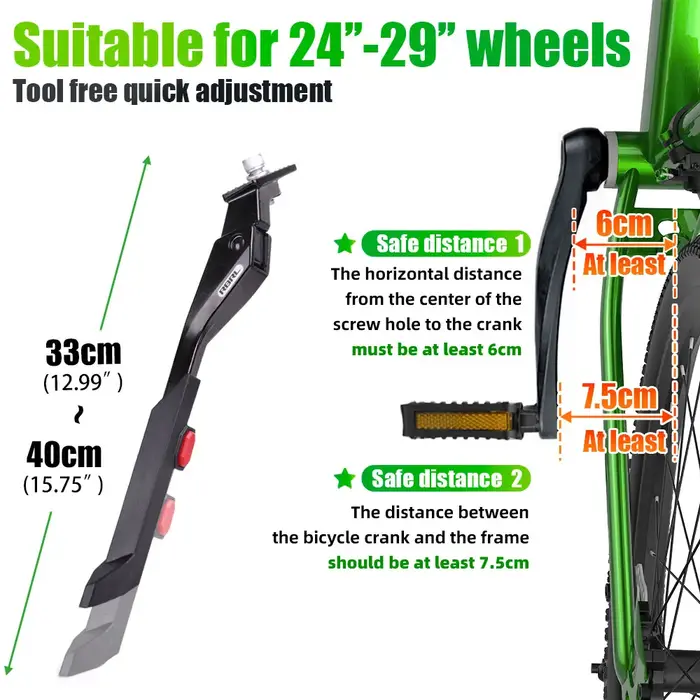 Béquille centrale de vélo réglable en aluminium