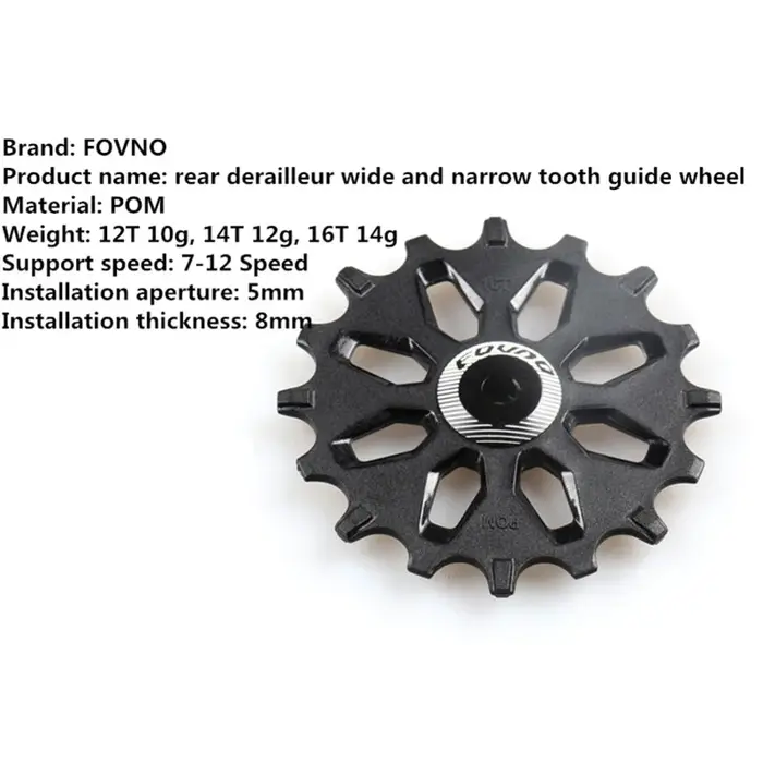 FOVNO 12T 14T 16T jeu de poulies de dérailleur arrière Support de roue de guidage à dents larges et 