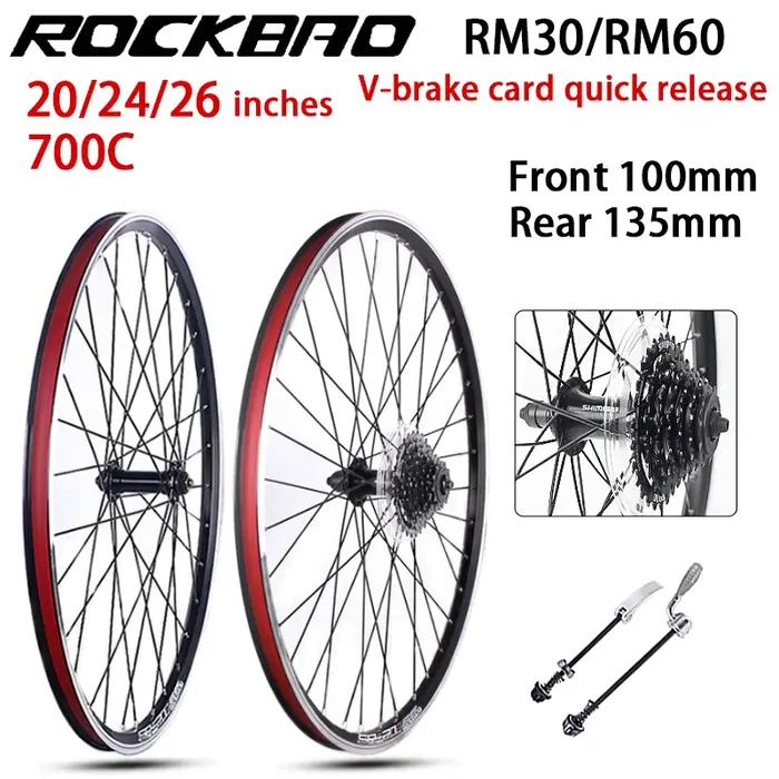 Jeu de roues de vélo de montagne ROCKBAO 20 pouces