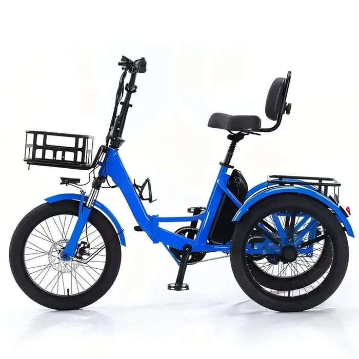 Vélo électrique pliable léger à 3 roues 350W 48V avec panier